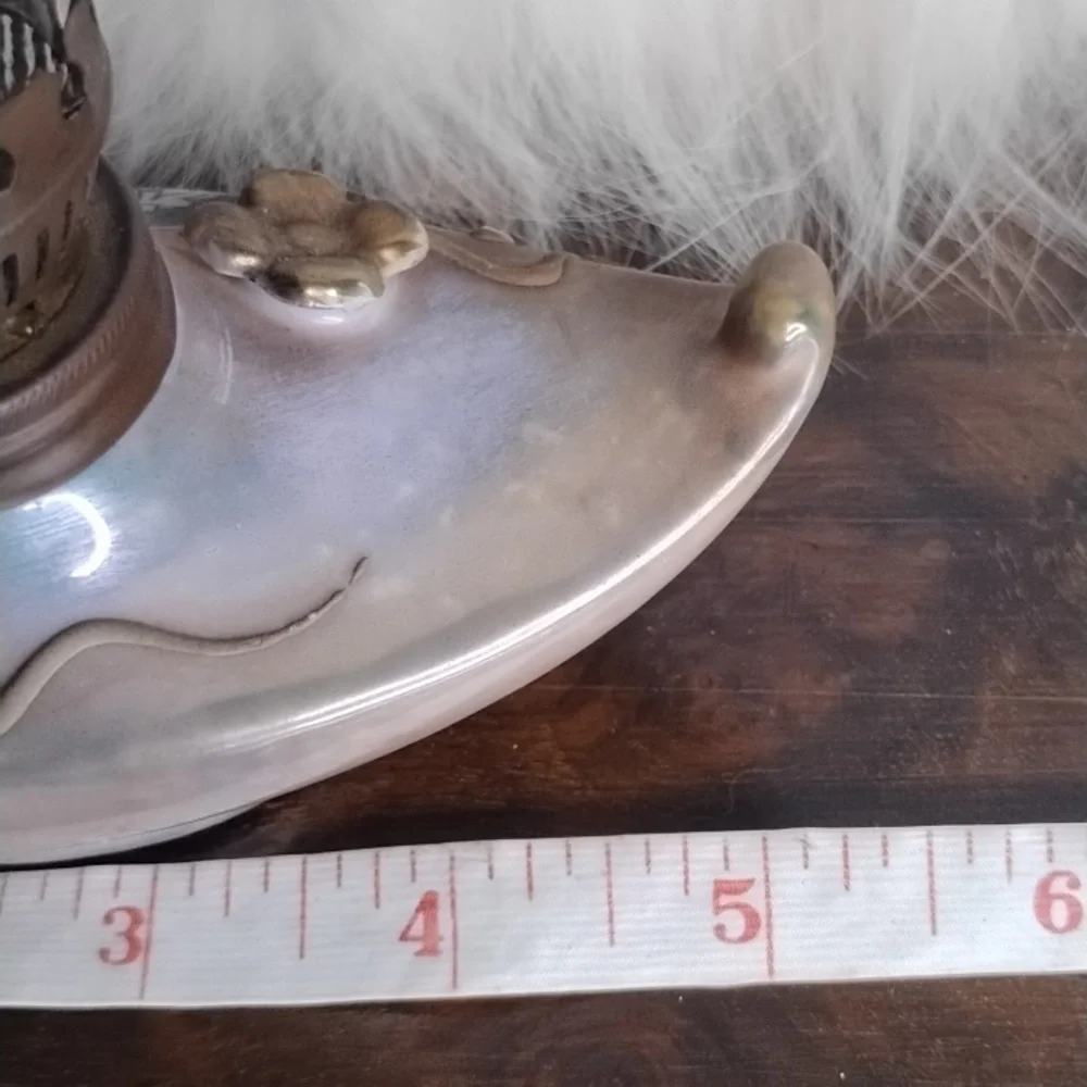 Vintage Ceramic Oil Lamp with Gold Accents